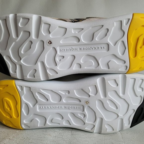 Alexander Mcqueen 42 9 Sprint Runner Court Trainer Oversize Sneaker White Silver - Picture 6 of 12